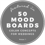 Abgebildet in 50 Moodboards für Hochzeitsplanung.