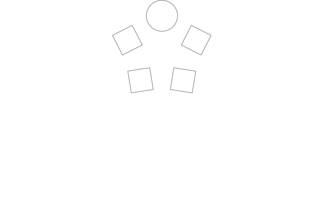 Eine Zeichnung eines Mannes mit vier Quadraten, die die Hochzeitsplanung darstellen.